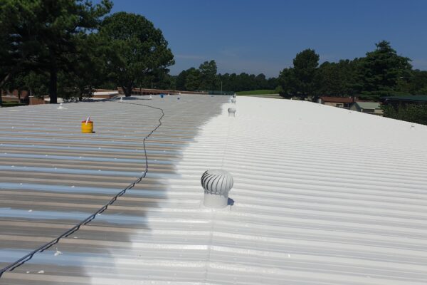 metal roof with spray protection
